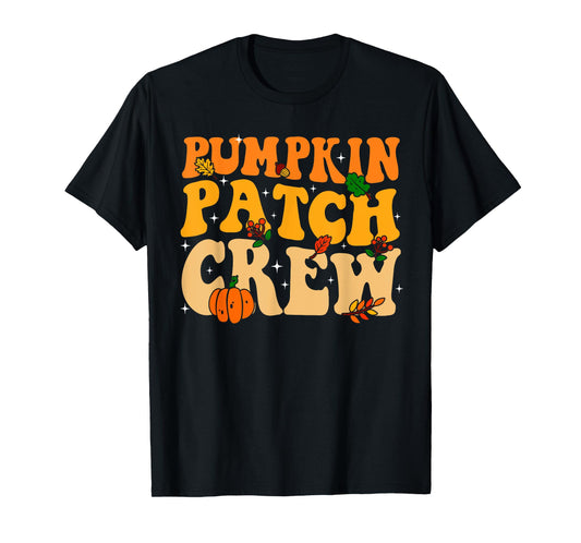 Retro Groovy Pumpkin Patch Crew Thanksgiving Fall Autumn T-Shirt