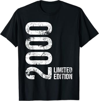 25th Birthday 25 Years Old Man Woman Vintage 2000 T-Shirt