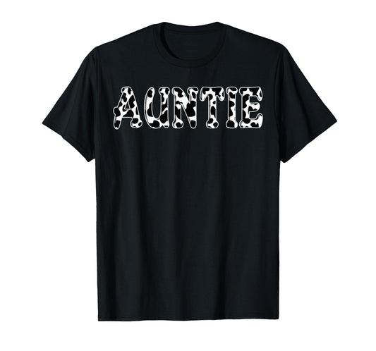 Cow Auntie Birthday Family Matching Girl Boy Farm Birthday T-Shirt