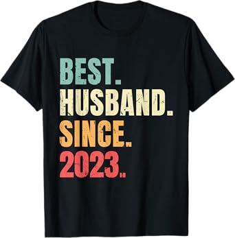 Best Husband Since 2023 Retro Funny Wedding Anniversary 2023 T-Shirt