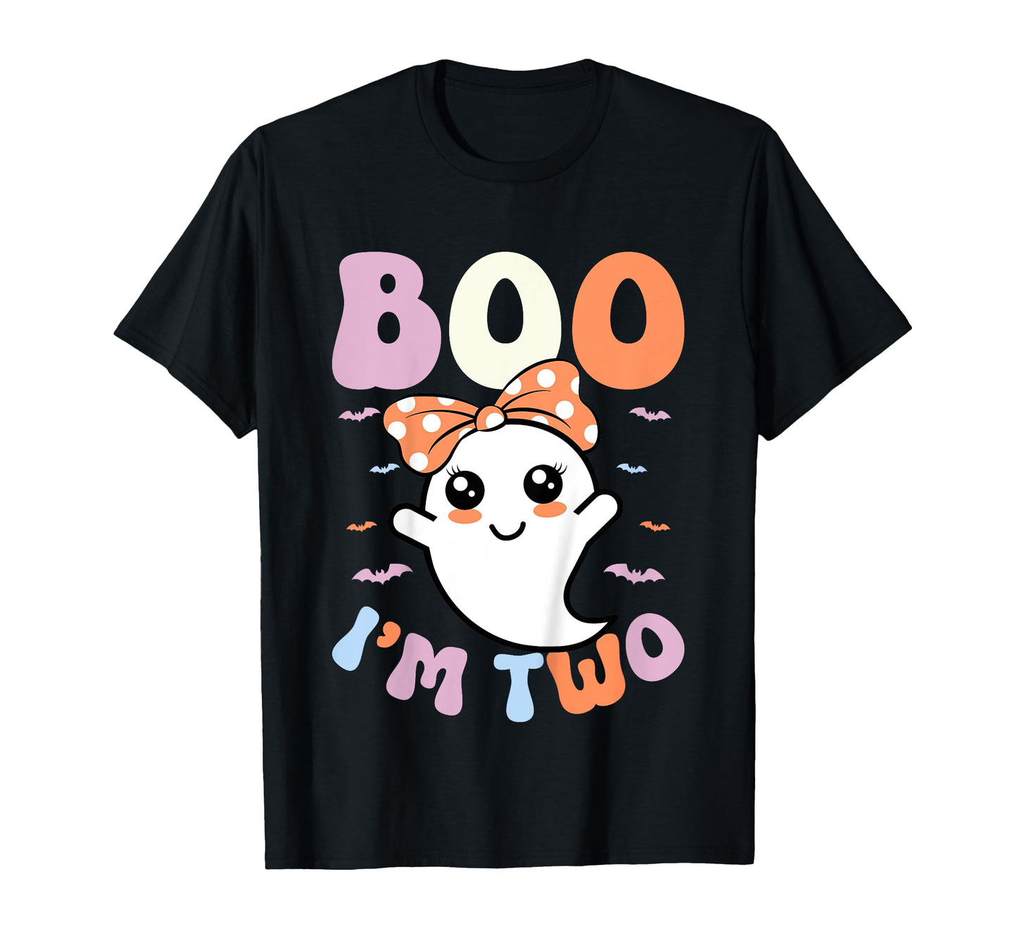 Kids Boo I'm Two Ghost 2nd Birthday Kids 2 Years Old Halloween T-Shirt