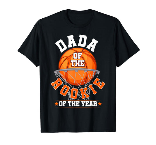 Dada of Rookie 1st Birthday Basketball Family Matching Party T-Shirt