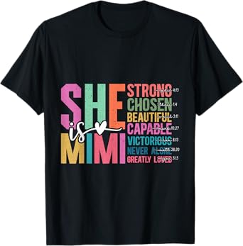She is Mimi Christian Mother's Day Present For Grandma Women T-Shirt