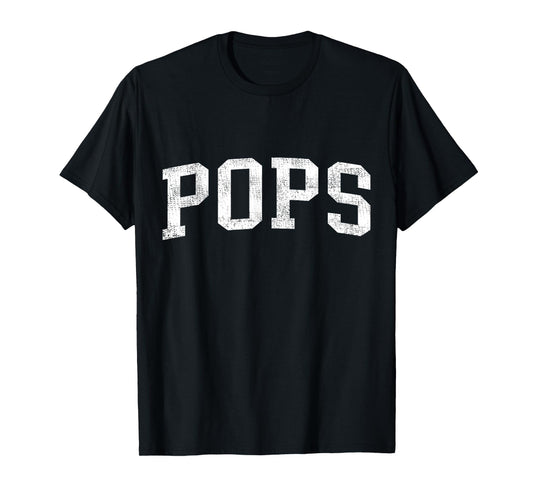 Pops Family Matching Vintage Father's Day Pops Classic Bold Font Pops Birthday Gift T-Shirt