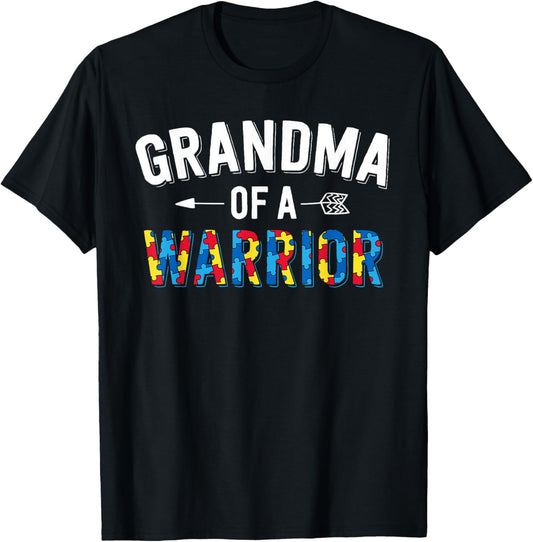 Autism Family Shirt Grandma Of A Warrior Autism Awareness T-Shirt