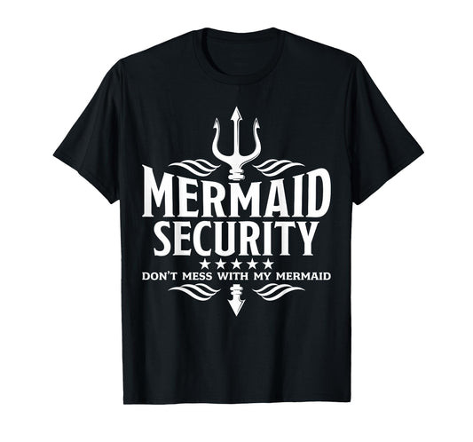 Mermaid Security Family Birthday Halloween Costume Men Boys T-Shirt