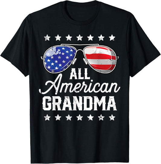 All American Grandma 4th of July Family Matching Sunglasses T-Shirt