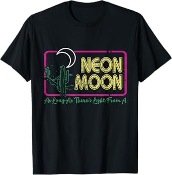 Vintage Retro Neon Moons Funny Lyrics Music 70s Shirt Cactus T-Shirt