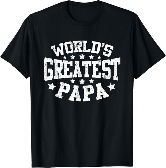 World's Greatest Papa Shirt Funny Dad Father's Day T-Shirt