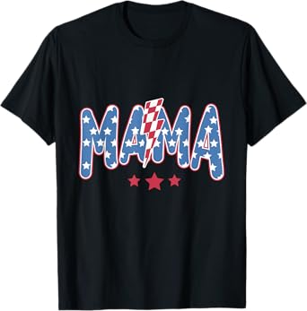 Mama USA 4th of July American Family Matching Mommy Women T-Shirt