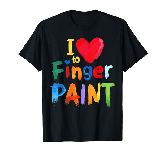 Retro I Love To Finger Paint Cute Couple Funny Valentine T-Shirt