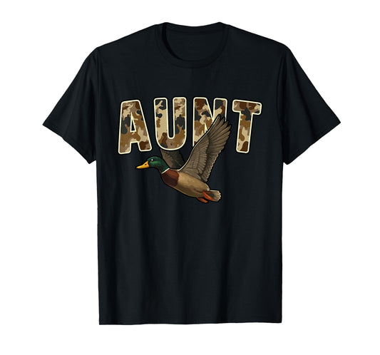Camouflage Vintage Mallard Duck Retro Camo Hunting Aunt T-Shirt