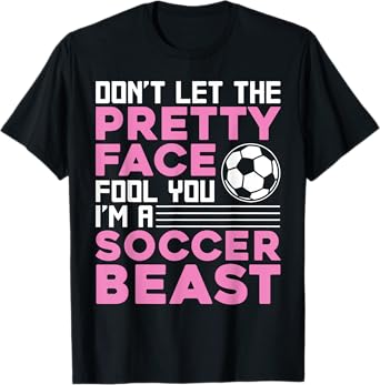 Cool Soccer For Women Teen Girls Soccer Lover Player Sports T-Shirt