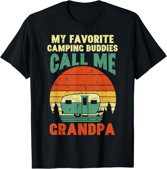 Favorite Camping Buddies Grandpa Retro Grandfathers Day Men T-Shirt