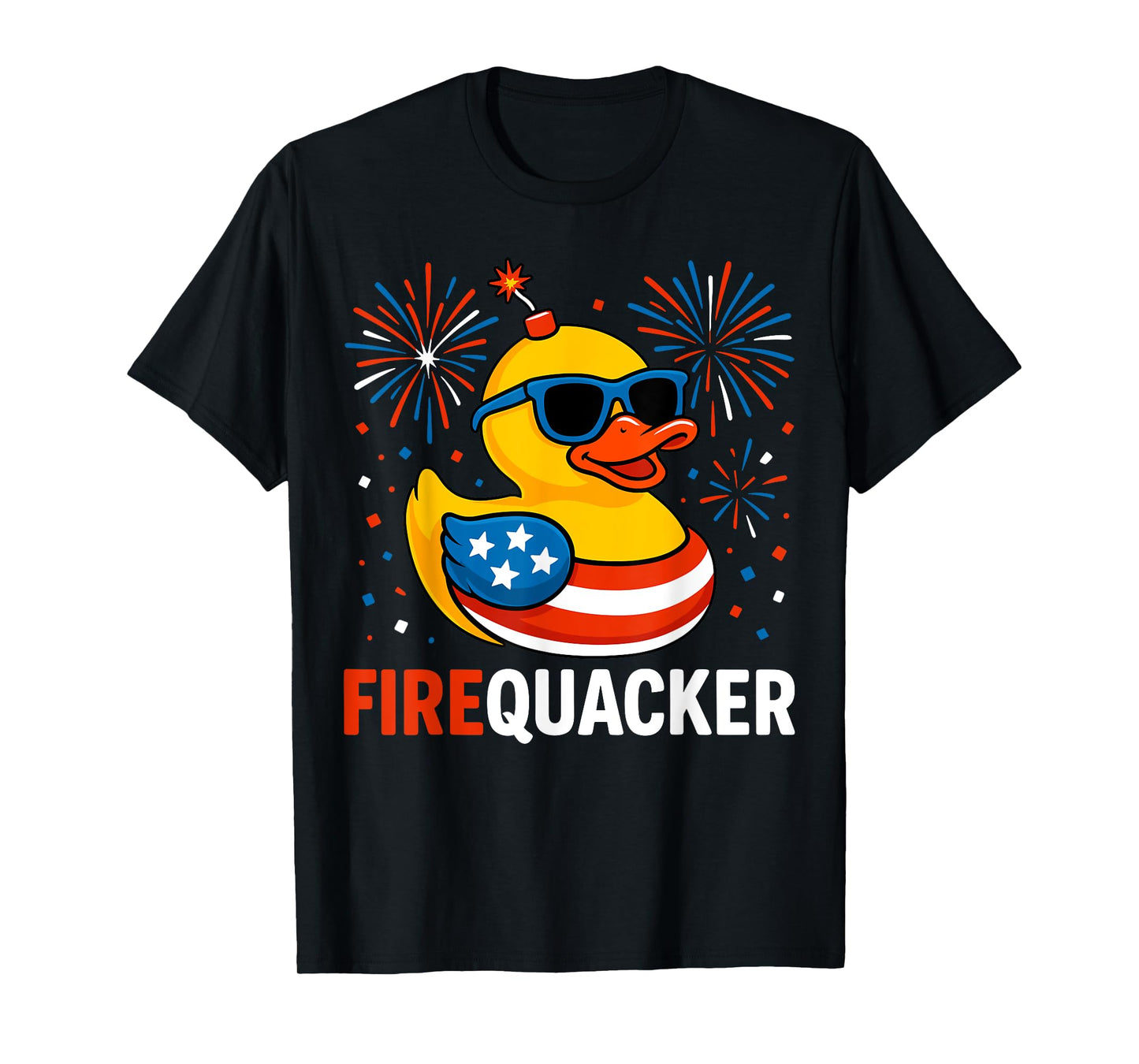 Funny 4th of July Duck Firequacker Patriotic Fourth of July T-Shirt
