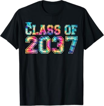 Class Of 2037 Pre-K Graduate Preschool Tie Dye Graduation T-Shirt