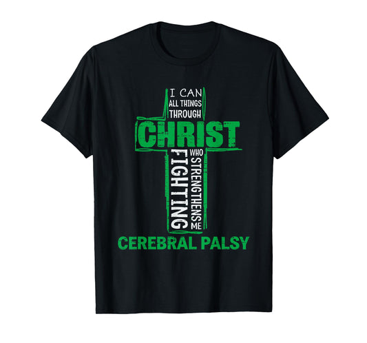 Christ Cerebral Palsy CP Awareness Religious Green Ribbon T-Shirt
