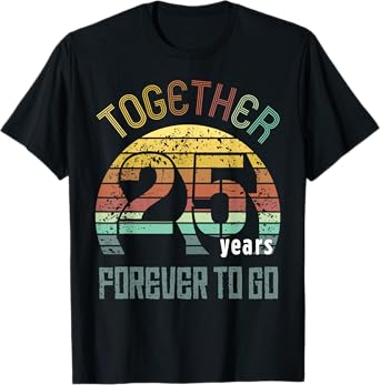 25th Years Wedding Anniversary Gifts For Couples Matching T-Shirt