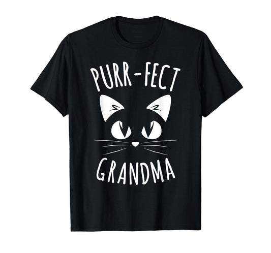 PURR-FECT Grandma Fur Mom Cute Cat Lover Animal Gift T-Shirt
