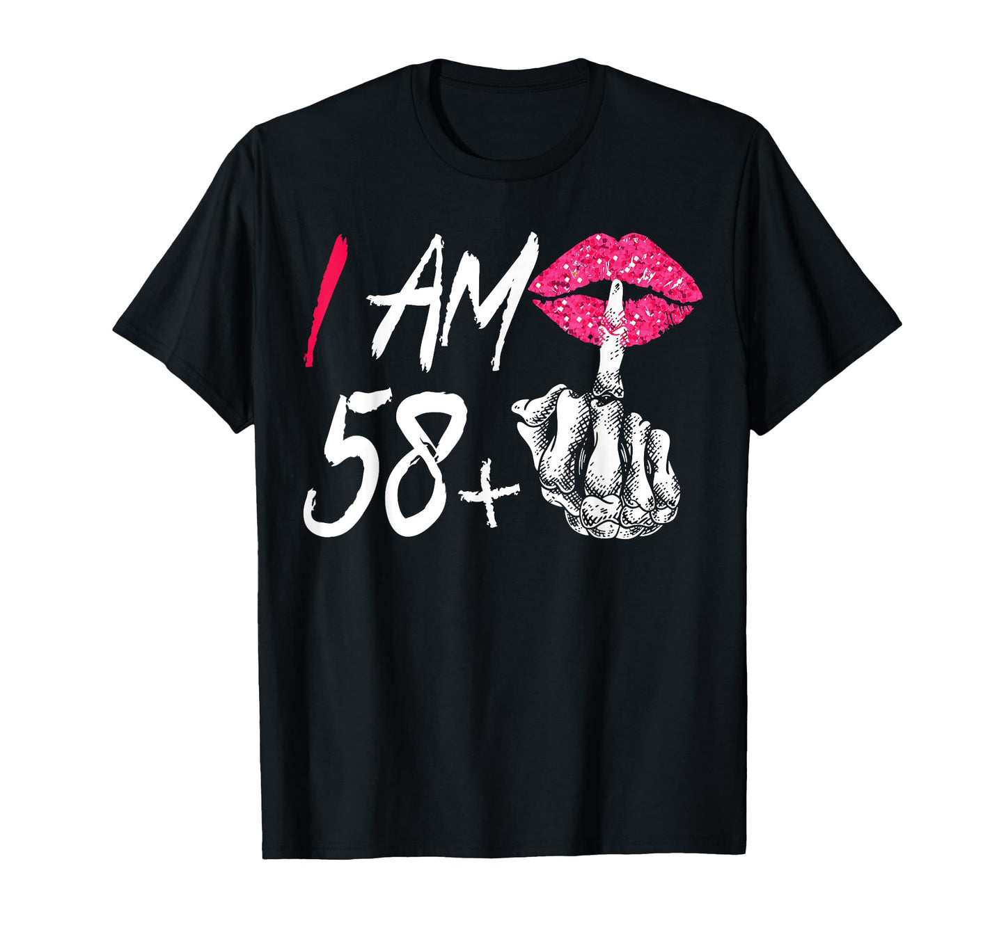 I Am 58 Plus 1 Middle Finger Funny 59th Women's Birthday T-Shirt