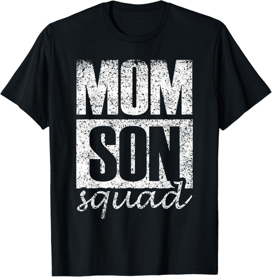 Mommy Son Squad Mother's Day Matching Mom Sons Mother Son T-Shirt, Small, Black