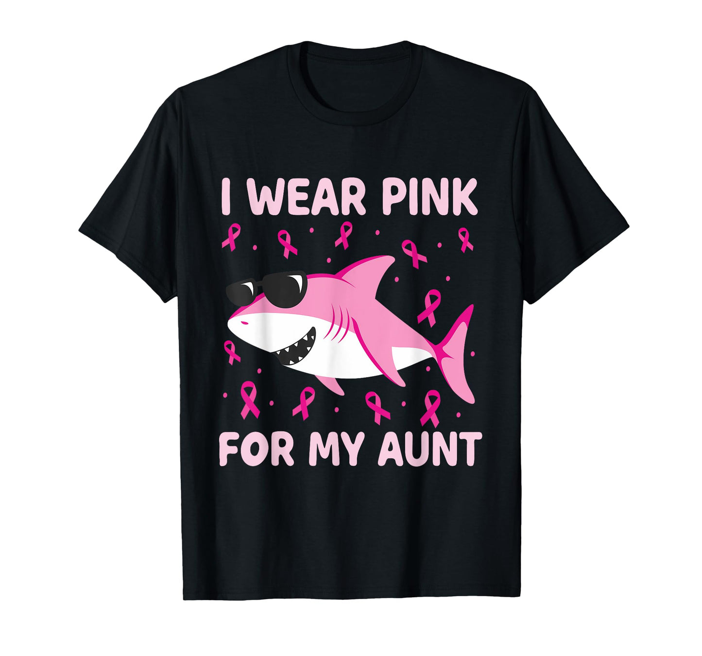Shark I Wear Pink For My Aunt Breast Cancer Kids Boy T-Shirt