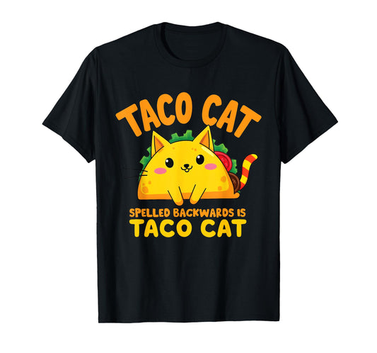 Tacocat Spelled Backwards Taco Cat Lover Cinco De Mayo T-Shirt for Men Women Girls Kids