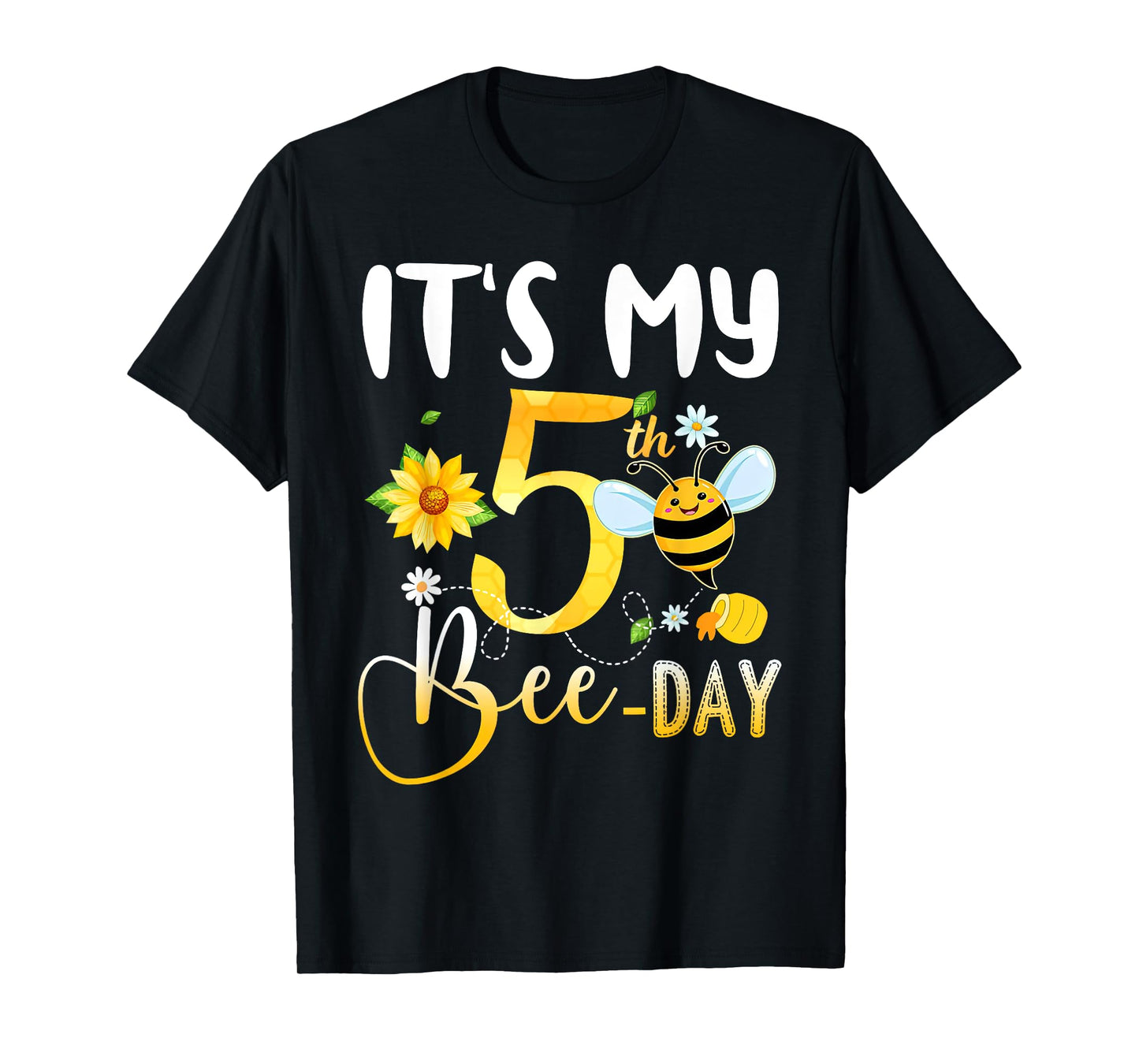 It's My 5th Bee Day - 5 Years Old Birthday Party Girl T-Shirt