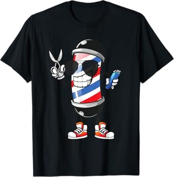 Cute Barber Pole For Men Women Barbershop Haircut Barber T-Shirt