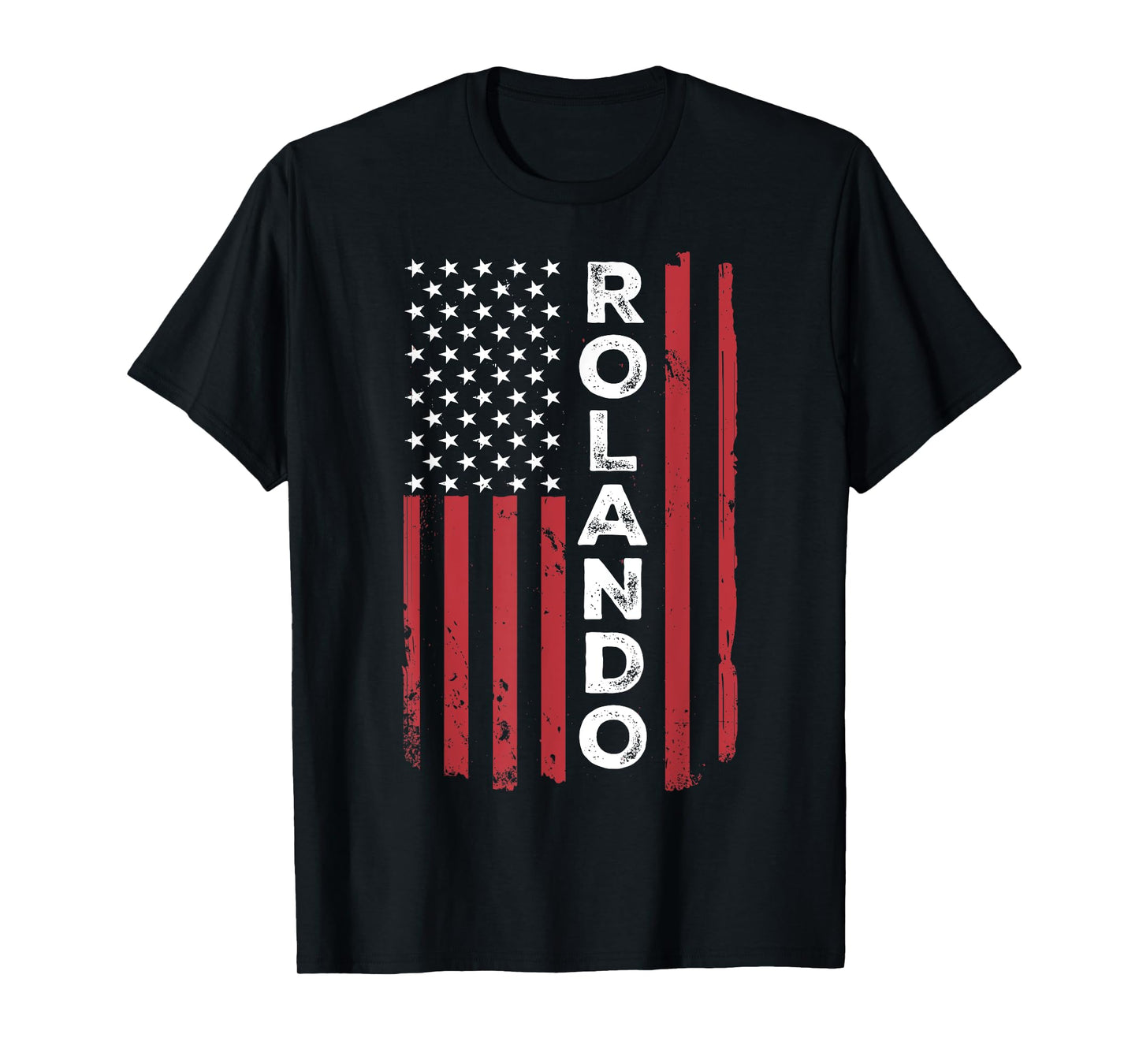Rolando USA Flag American Flag Patriotic T-Shirt