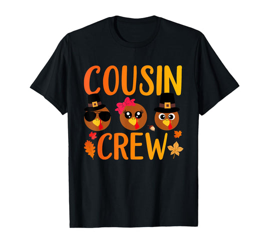 Cousin Crew Thanksgiving Kids Family Matching Turkey Day T-Shirt