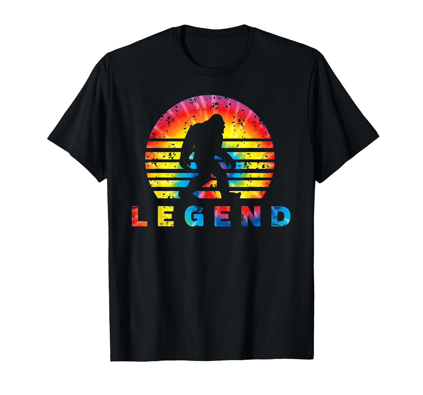 Tie Dye Retro Bigfoot Legend Silhouette T-Shirt