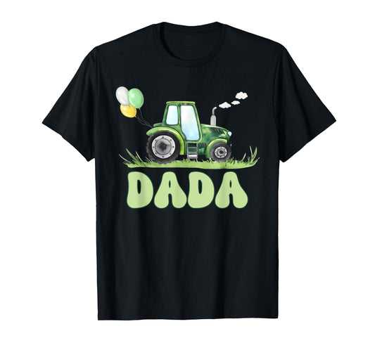 Dada of The Birthday Boy Tractors Farm Trucks Matching T-Shirt