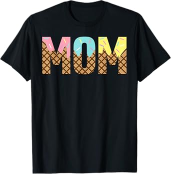 Mom Of The Birthday Ice Cream 1st Family Matching Party T-Shirt
