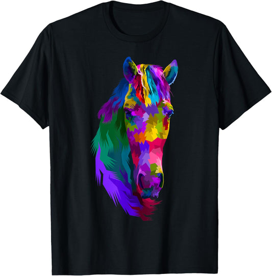 Colorful pop art horse portrait | Funny Horses T-Shirt