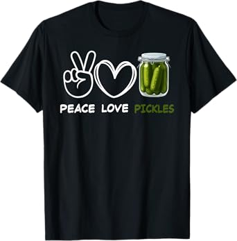 Peace, Love Pickles Retro Pickles Lover Food Lover T-Shirt