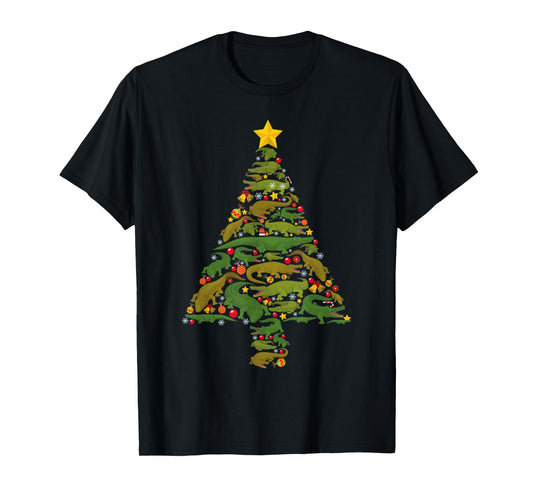 Funny Alligator Christmas Tree Crocodile Xmas Women Men Kids T-Shirt
