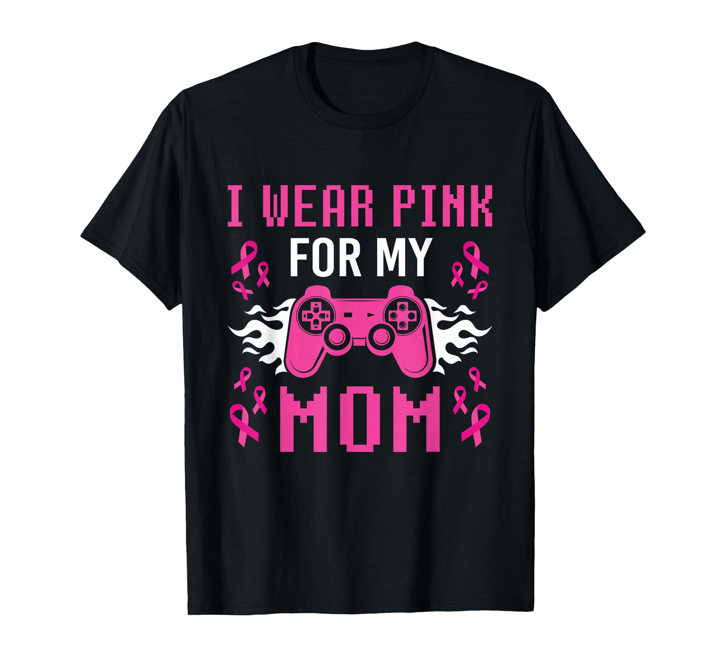 Breast Cancer Shirts for Boys Kids I Wear Pink For My Mom T-Shirt