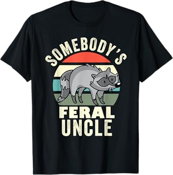 Somebody's Feral Uncle Wild Family Retro Groovy New Uncle T-Shirt