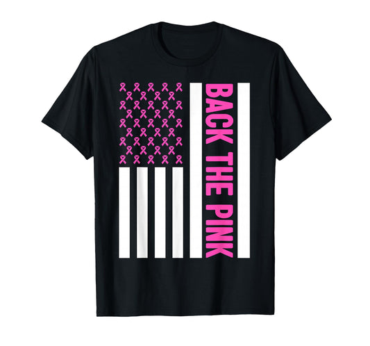 Back The Pink Warrior Flag American Breast Cancer Awareness T-Shirt