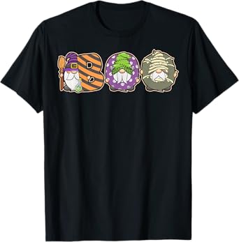 Boo Gnome Spooky Ghost Witches Halloween Costume T-Shirt