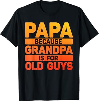 Papa Art For Grandpa Men From Grandkids Father's Day Papa T-Shirt