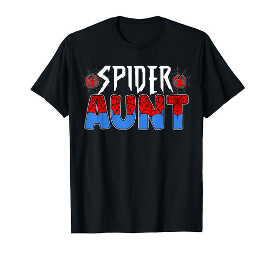 Funny Spider Web Aunt Family Matching Birthday Boy T-Shirt