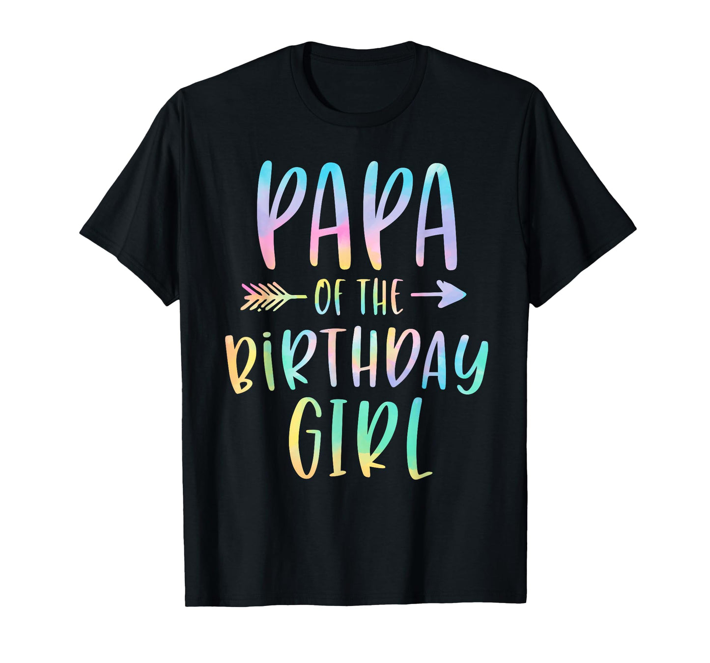 Papa of the Birthday Girl Tie Dye Colorful Bday T-Shirt