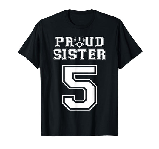 Custom Proud Football Sister Number 5 Personalized Women T-Shirt