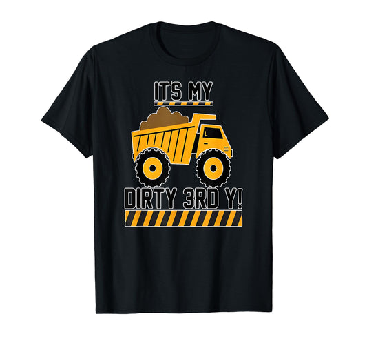Kids Construction Truck 3rd Birthday Boy Builder 3 Three T-Shirt