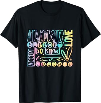 Advocate Love Support Accept Be Kind Autism Awareness Women T-Shirt