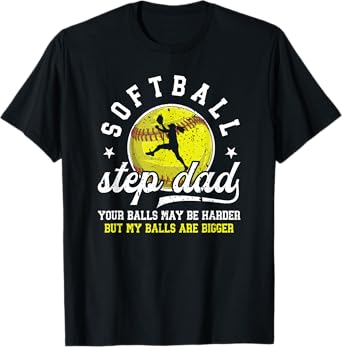 Funny Softball Step Dad Of A Softball Player Stepfather T-Shirt