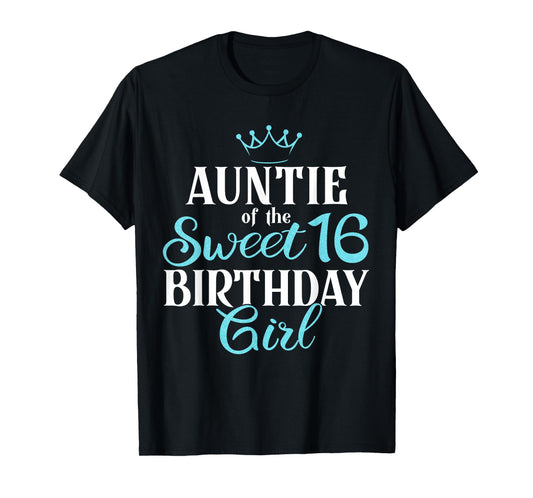 Uncle Of Sweet 16th Birthday Sixteen Squad Bday Party Blue T-Shirt
