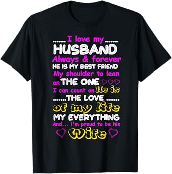 Funny I Love My Husband Forever Tshirt T-Shirt